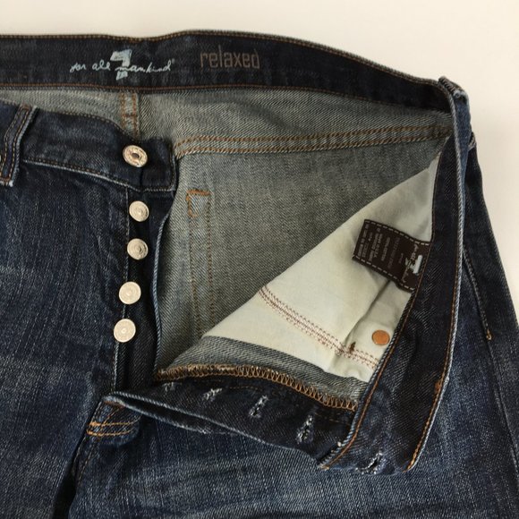 7 For All Mankind Relaxed Button Fly Jeans 36 - Picture 3 of 11